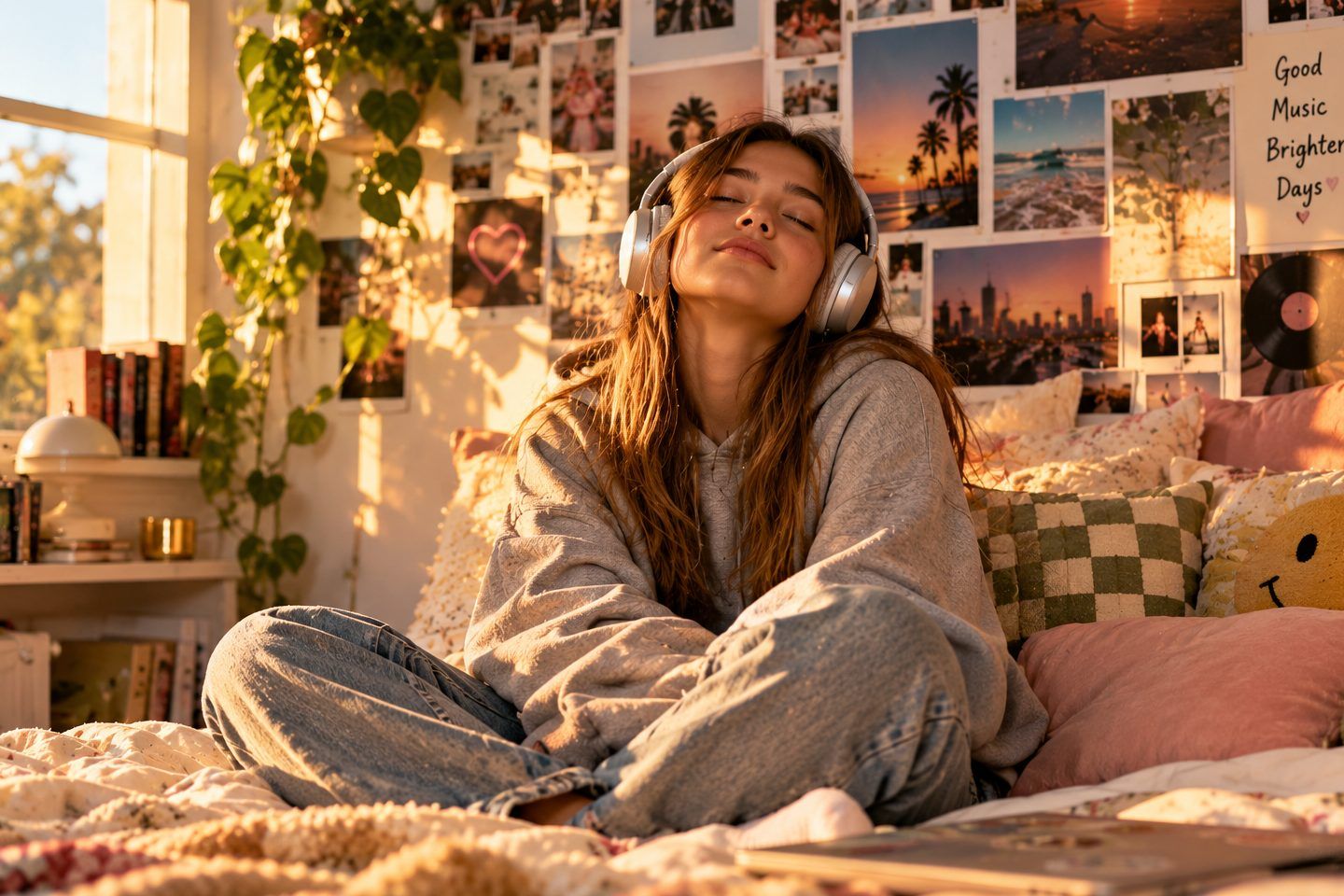Teen editorial: headphones on, entirely unbothered